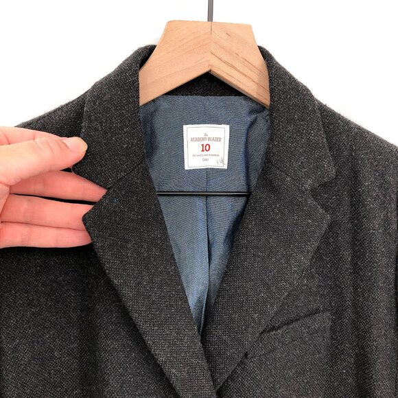 Gap The Academy Blazer preppy academia suit jacket acrylic blend gray 10 womens - Picture 2 of 9